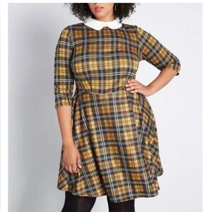 NWOT Made in USA ModCloth Plaid Dress size 1X
